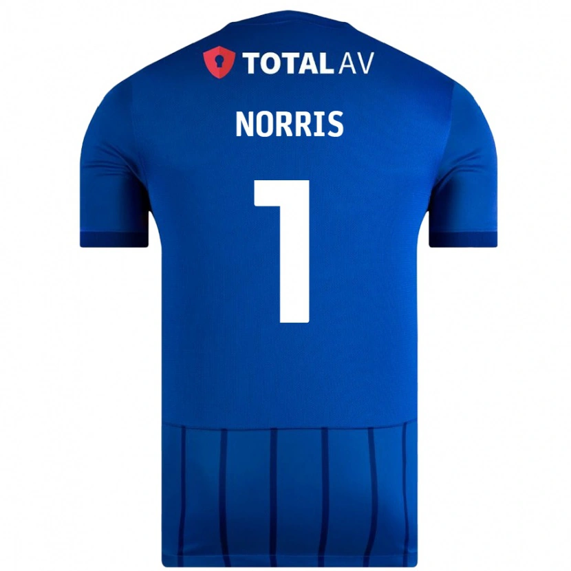 Danxen Enfant Maillot Will Norris #1 Bleu Tenues Domicile 2024/25 T-Shirt