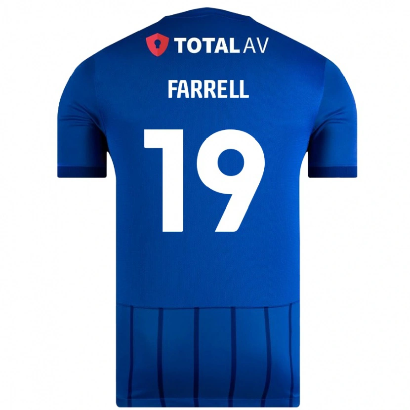 Danxen Enfant Maillot Jacob Farrell #19 Bleu Tenues Domicile 2024/25 T-Shirt