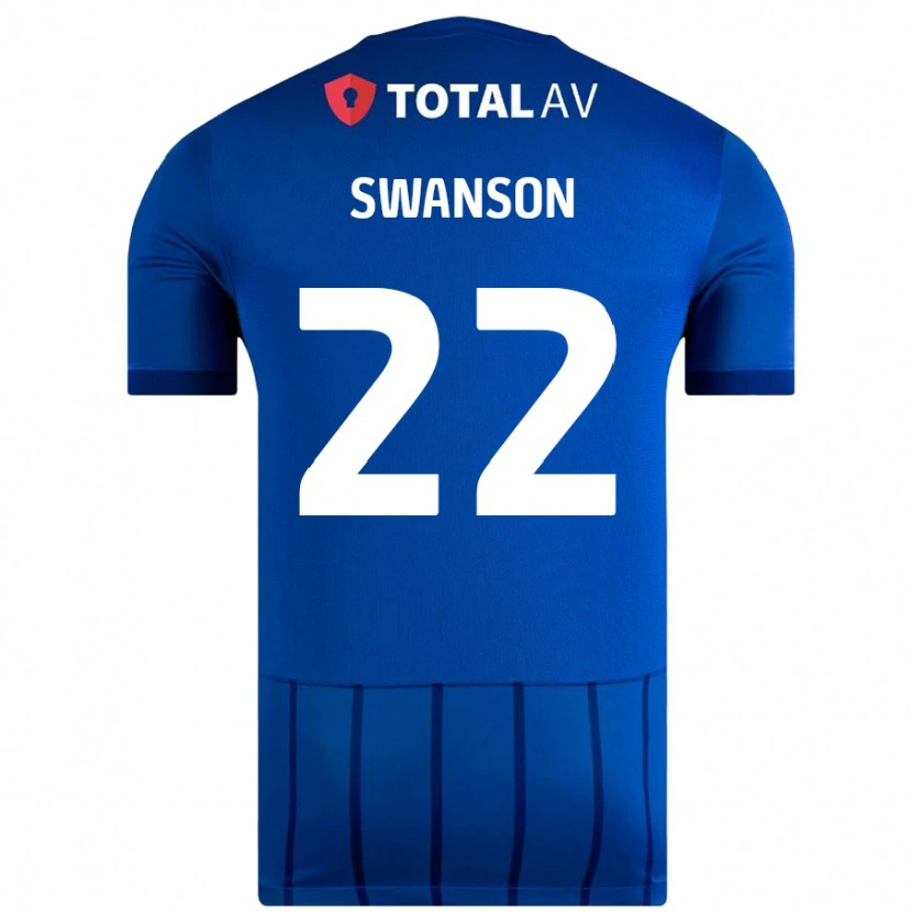 Danxen Enfant Maillot Zak Swanson #22 Bleu Tenues Domicile 2024/25 T-Shirt