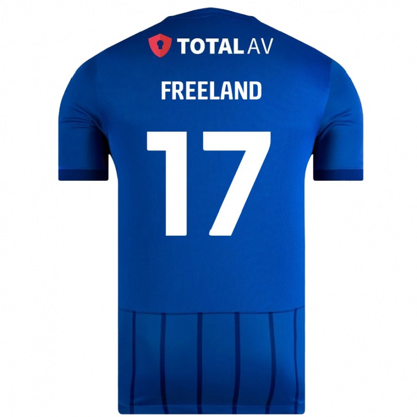 Danxen Enfant Maillot Georgie Freeland #17 Bleu Tenues Domicile 2024/25 T-Shirt