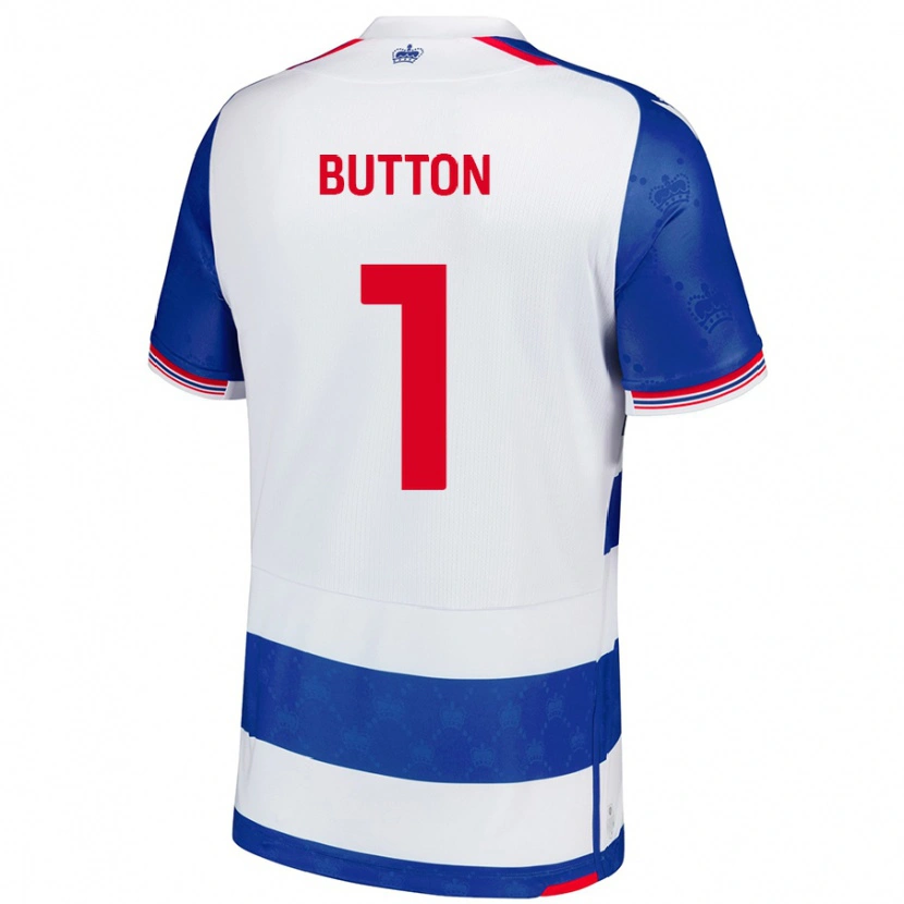 Danxen Enfant Maillot David Button #1 Bleu Blanc Tenues Domicile 2024/25 T-Shirt