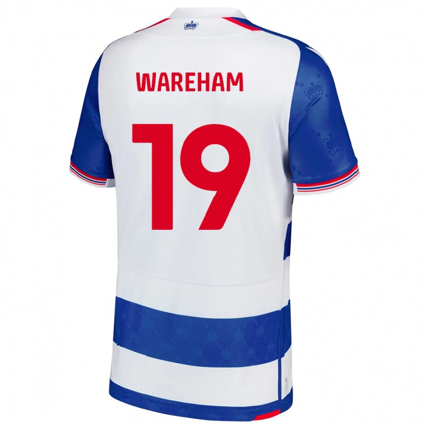 Danxen Enfant Maillot Jayden Wareham #19 Bleu Blanc Tenues Domicile 2024/25 T-Shirt