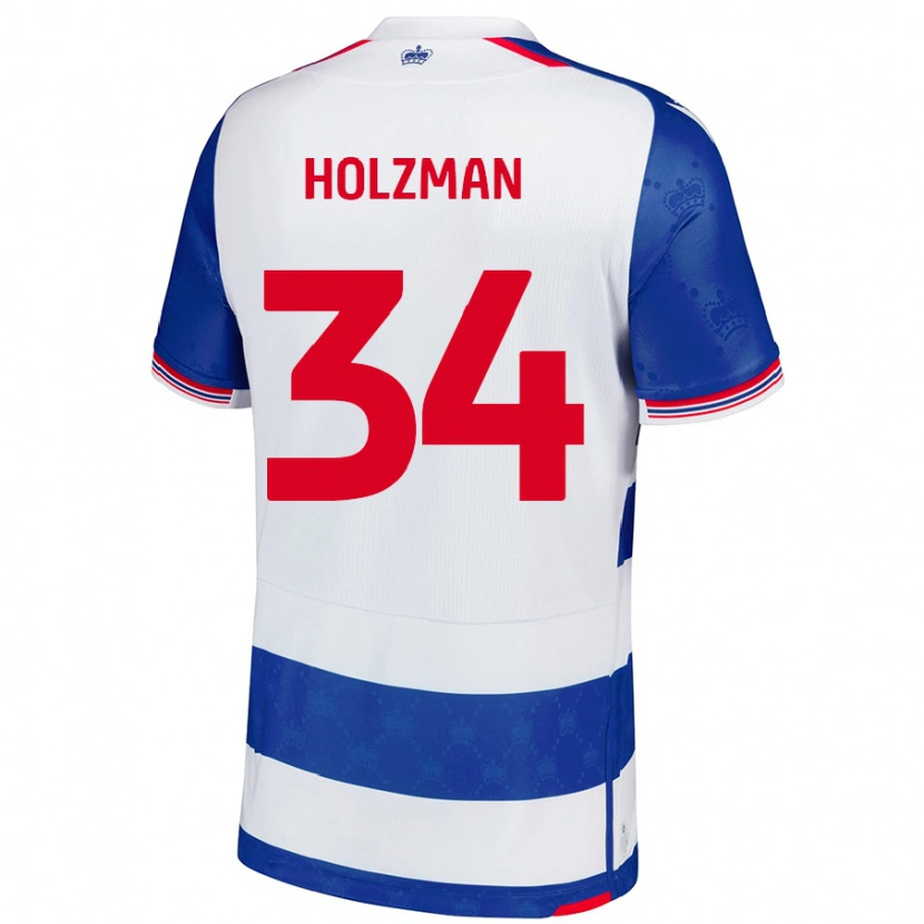 Danxen Enfant Maillot Louie Holzman #34 Bleu Blanc Tenues Domicile 2024/25 T-Shirt