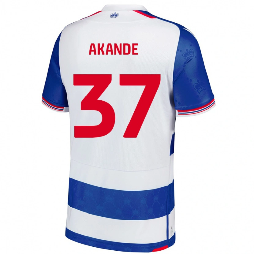 Danxen Enfant Maillot Adrian Akande #37 Bleu Blanc Tenues Domicile 2024/25 T-Shirt