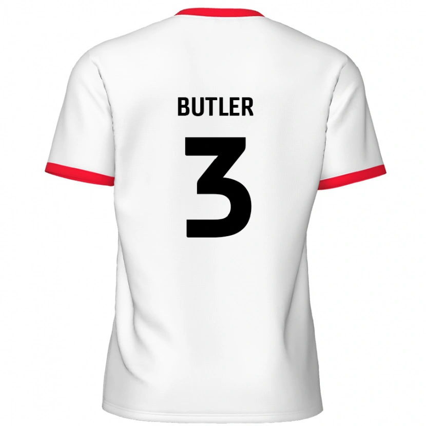 Danxen Enfant Maillot Dan Butler #3 Blanc Rouge Tenues Domicile 2024/25 T-Shirt