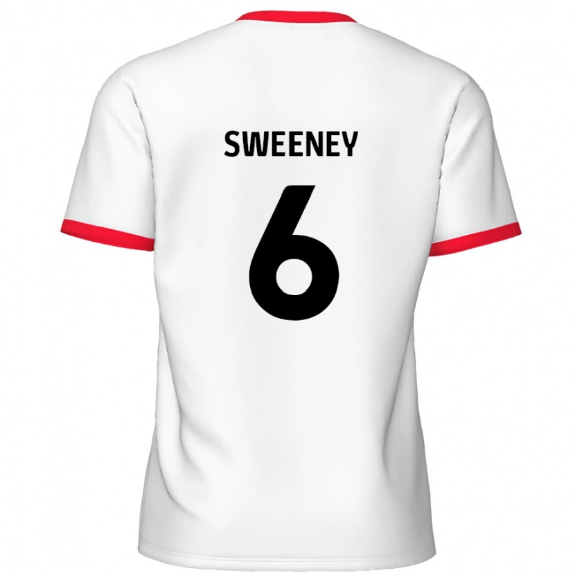 Danxen Enfant Maillot Dan Sweeney #6 Blanc Rouge Tenues Domicile 2024/25 T-Shirt