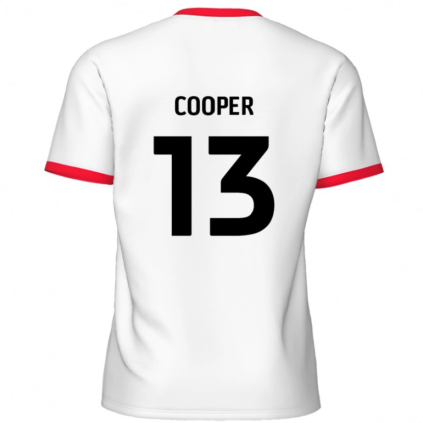 Danxen Enfant Maillot Murphy Cooper #13 Blanc Rouge Tenues Domicile 2024/25 T-Shirt