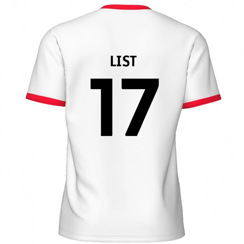 Danxen Enfant Maillot Elliott List #17 Blanc Rouge Tenues Domicile 2024/25 T-Shirt