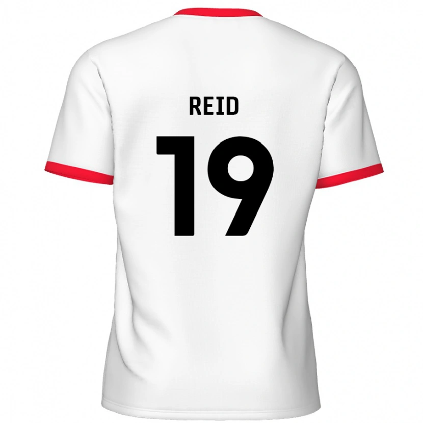 Danxen Enfant Maillot Jamie Reid #19 Blanc Rouge Tenues Domicile 2024/25 T-Shirt