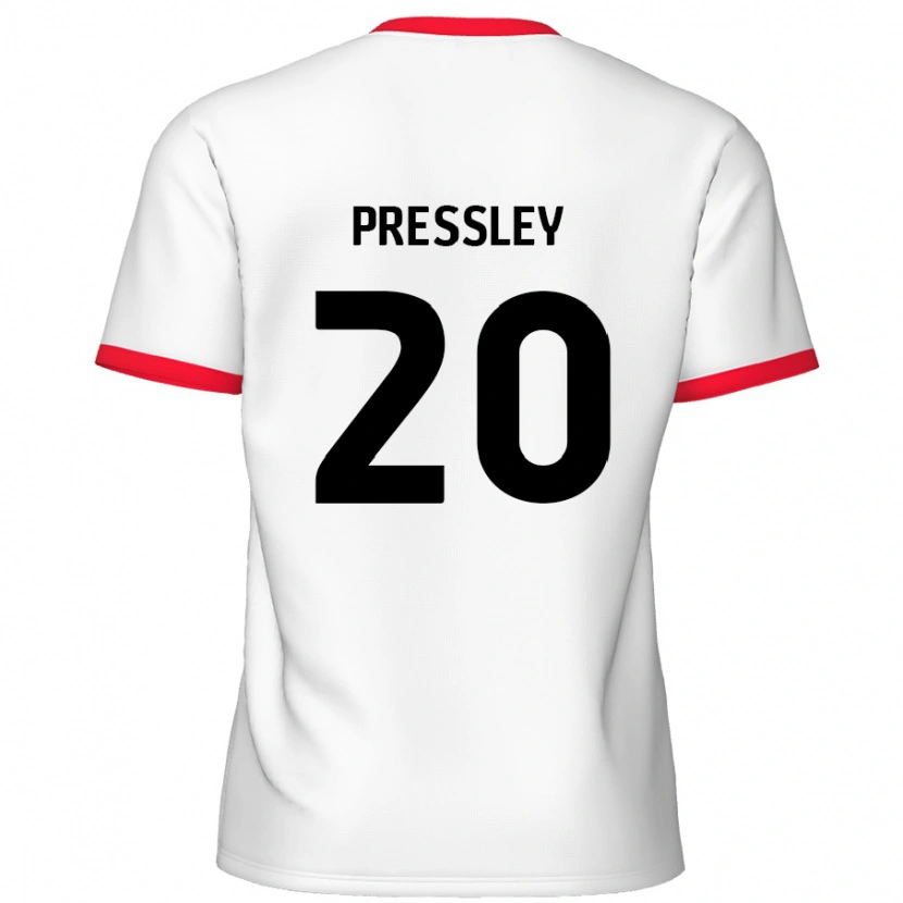 Danxen Enfant Maillot Aaron Pressley #20 Blanc Rouge Tenues Domicile 2024/25 T-Shirt