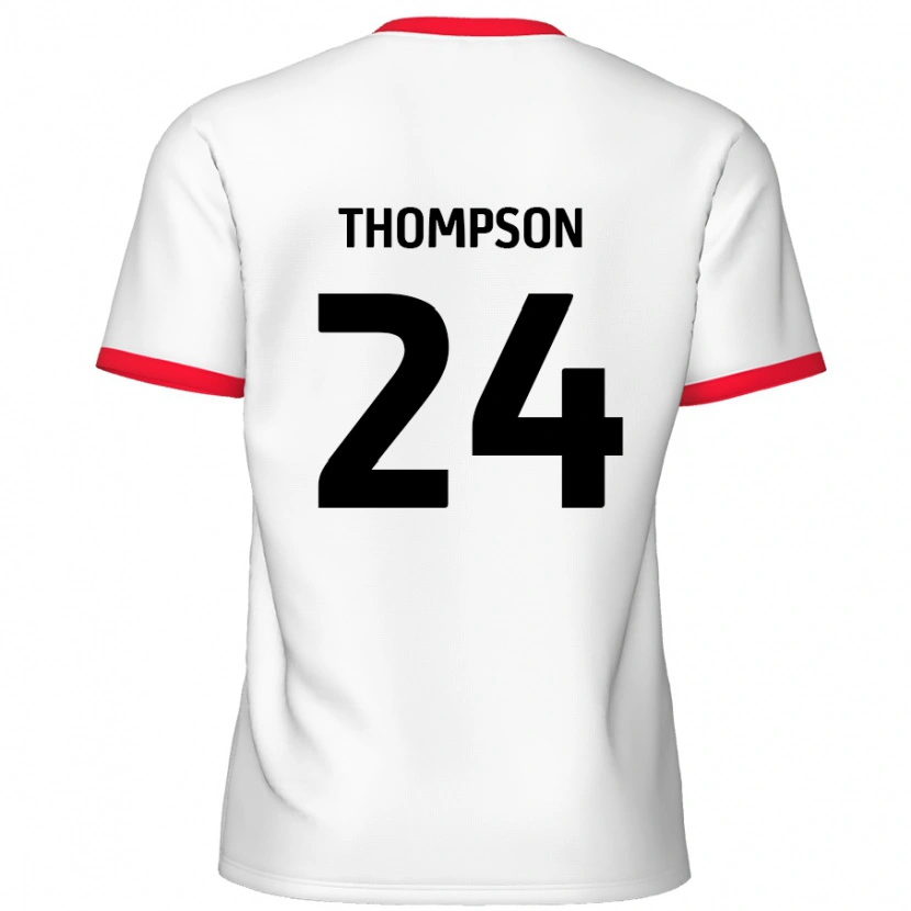 Danxen Enfant Maillot Ben Thompson #24 Blanc Rouge Tenues Domicile 2024/25 T-Shirt