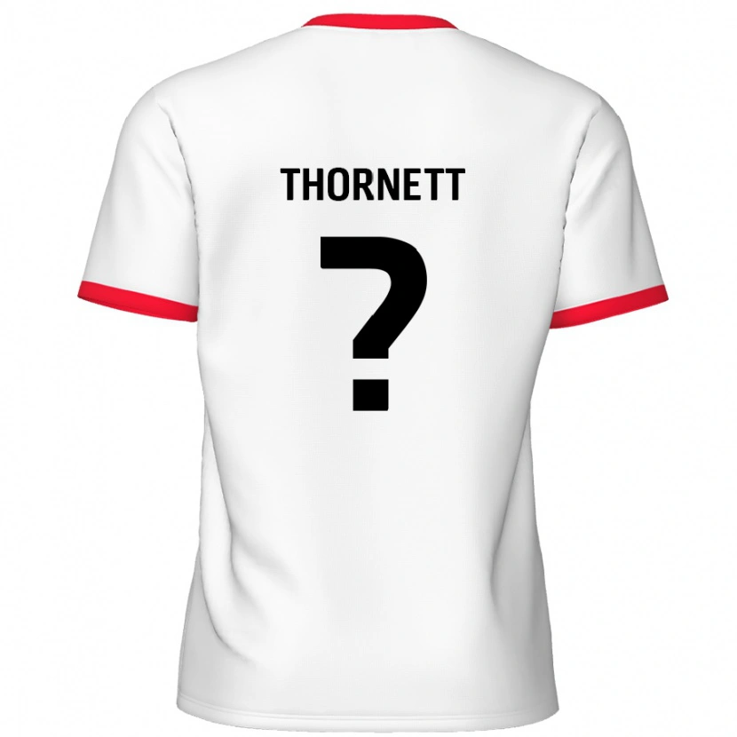 Danxen Enfant Maillot Alfie Thornett #0 Blanc Rouge Tenues Domicile 2024/25 T-Shirt