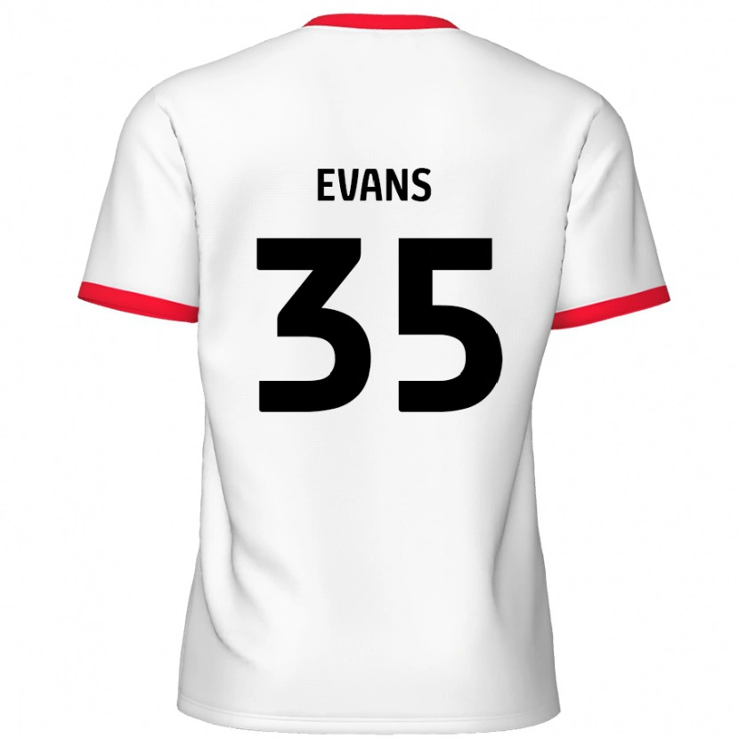 Danxen Enfant Maillot Makise Evans #35 Blanc Rouge Tenues Domicile 2024/25 T-Shirt