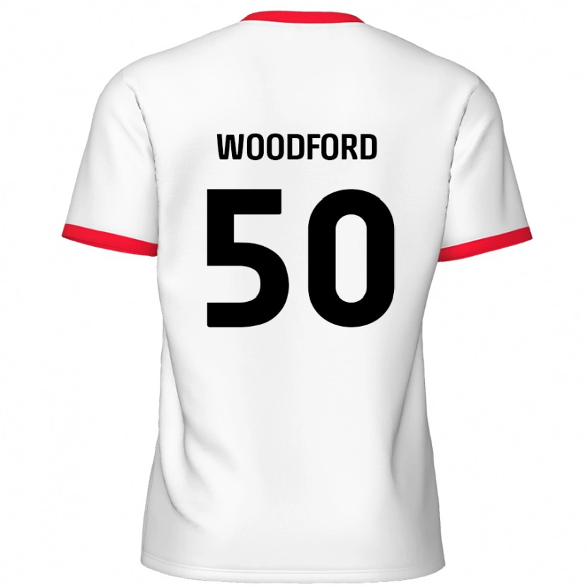 Danxen Enfant Maillot Max Woodford #50 Blanc Rouge Tenues Domicile 2024/25 T-Shirt