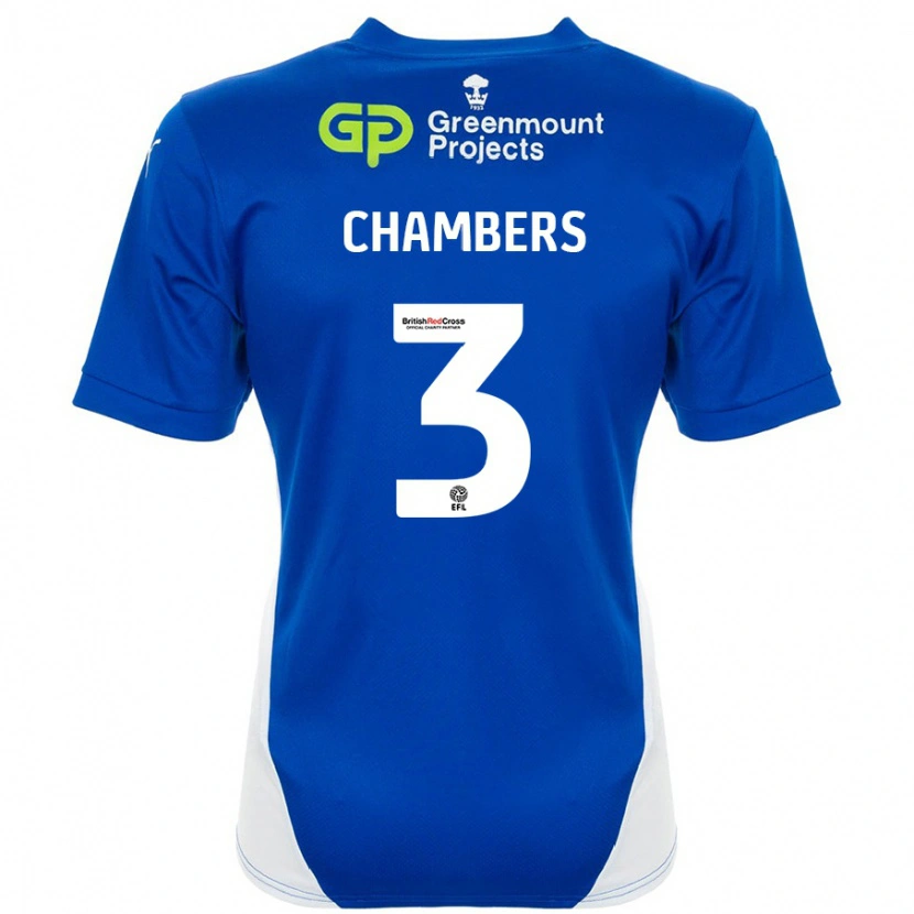 Danxen Enfant Maillot Luke Chambers #3 Bleu Blanc Tenues Domicile 2024/25 T-Shirt