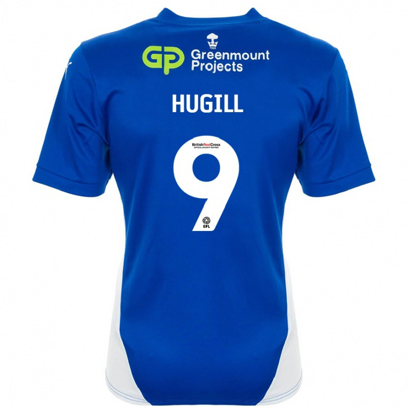 Danxen Enfant Maillot Joe Hugill #9 Bleu Blanc Tenues Domicile 2024/25 T-Shirt