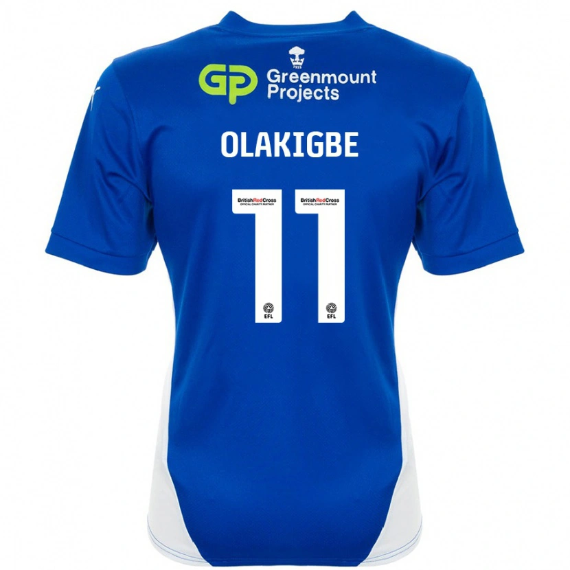 Danxen Enfant Maillot Michael Olakigbe #11 Bleu Blanc Tenues Domicile 2024/25 T-Shirt