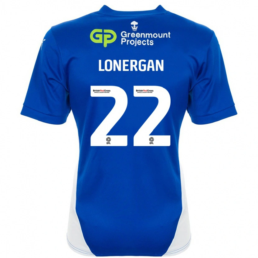 Danxen Enfant Maillot Andy Lonergan #22 Bleu Blanc Tenues Domicile 2024/25 T-Shirt