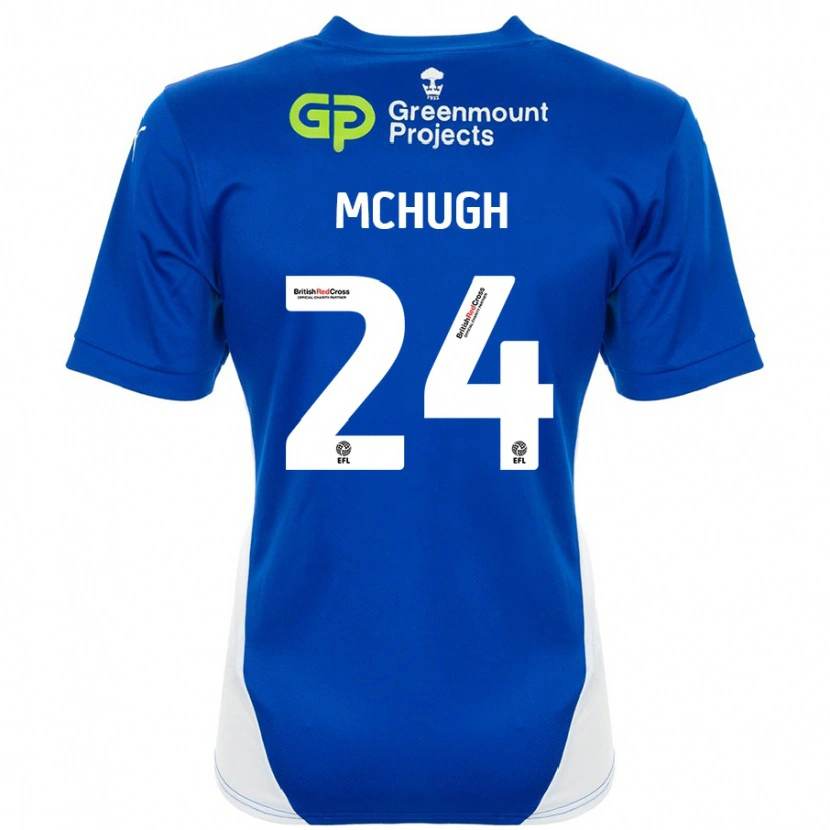 Danxen Enfant Maillot Harry Mchugh #24 Bleu Blanc Tenues Domicile 2024/25 T-Shirt