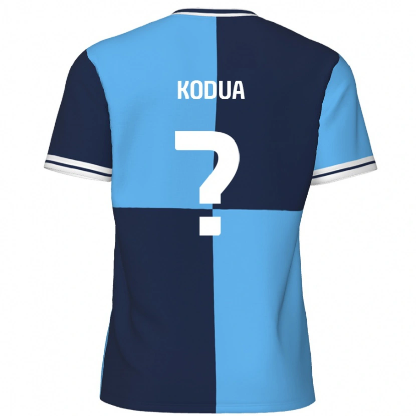 Danxen Enfant Maillot Gideon Kodua #0 Bleu Ciel Bleu Foncé Tenues Domicile 2024/25 T-Shirt