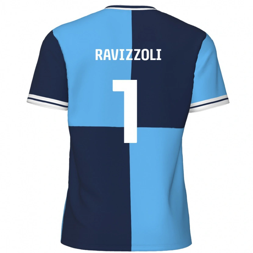 Danxen Enfant Maillot Franco Ravizzoli #1 Bleu Ciel Bleu Foncé Tenues Domicile 2024/25 T-Shirt