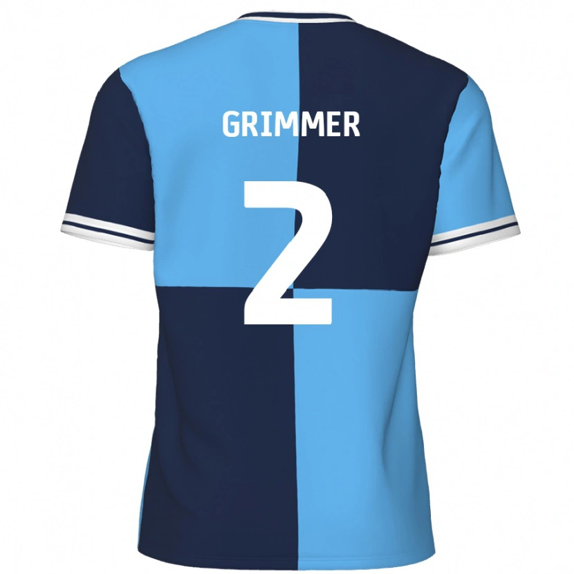 Danxen Enfant Maillot Jack Grimmer #2 Bleu Ciel Bleu Foncé Tenues Domicile 2024/25 T-Shirt