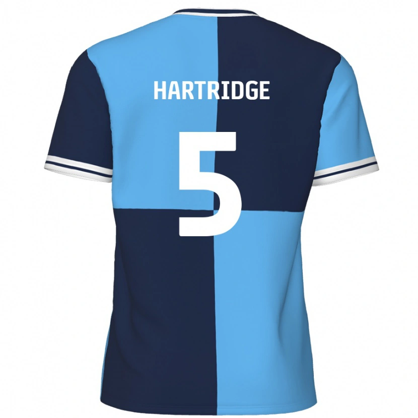 Danxen Enfant Maillot Alex Hartridge #5 Bleu Ciel Bleu Foncé Tenues Domicile 2024/25 T-Shirt