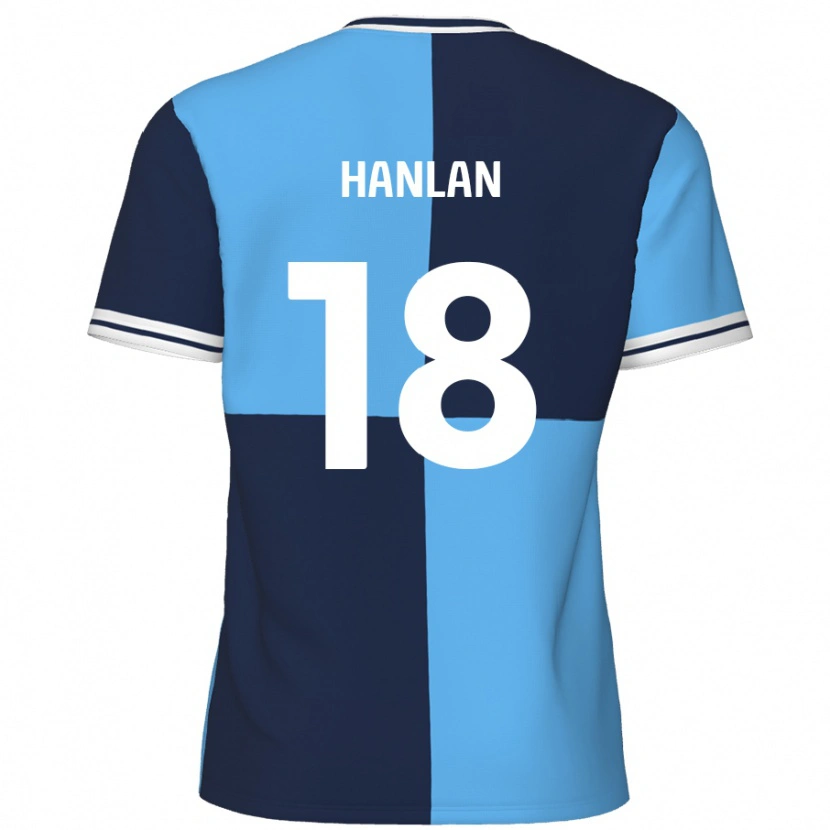 Danxen Enfant Maillot Brandon Hanlan #18 Bleu Ciel Bleu Foncé Tenues Domicile 2024/25 T-Shirt