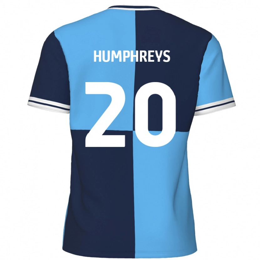 Danxen Enfant Maillot Cameron Humphreys #20 Bleu Ciel Bleu Foncé Tenues Domicile 2024/25 T-Shirt