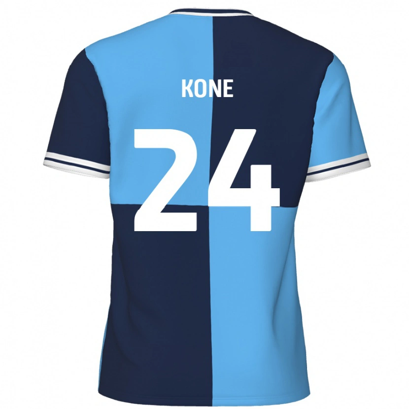 Danxen Enfant Maillot Richard Kone #24 Bleu Ciel Bleu Foncé Tenues Domicile 2024/25 T-Shirt