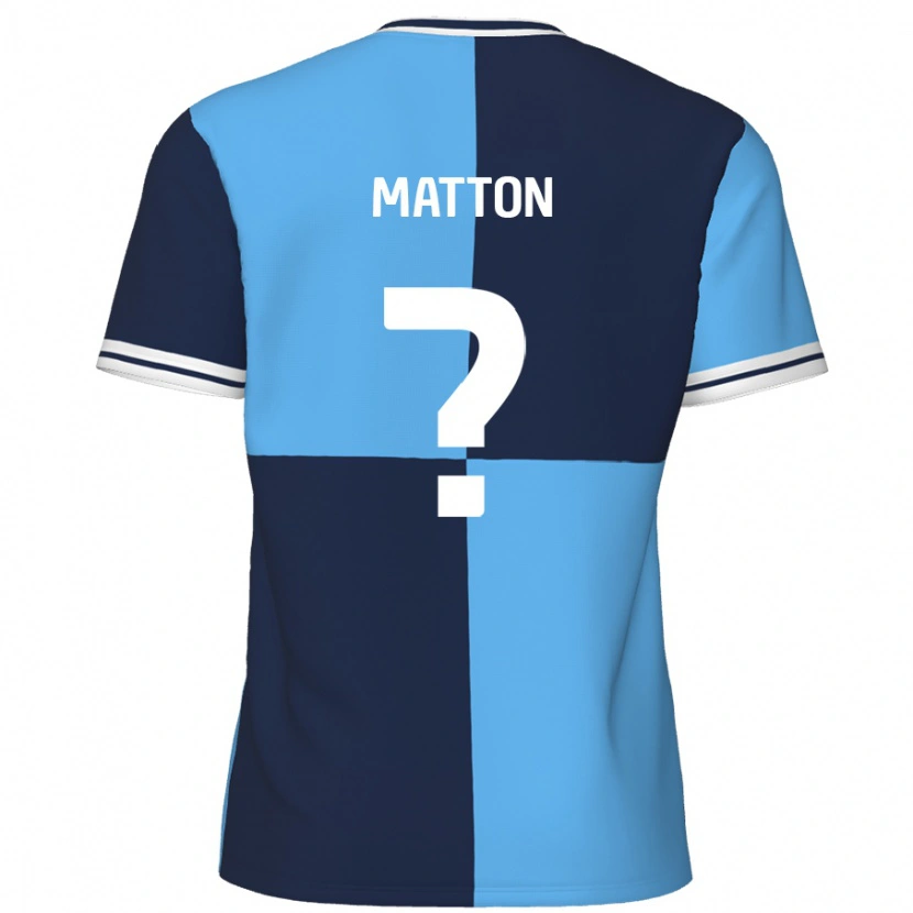 Danxen Enfant Maillot Jack Matton #0 Bleu Ciel Bleu Foncé Tenues Domicile 2024/25 T-Shirt