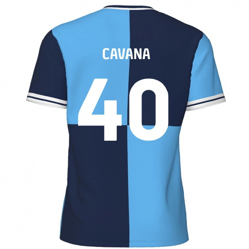 Danxen Enfant Maillot Max Cavana #40 Bleu Ciel Bleu Foncé Tenues Domicile 2024/25 T-Shirt