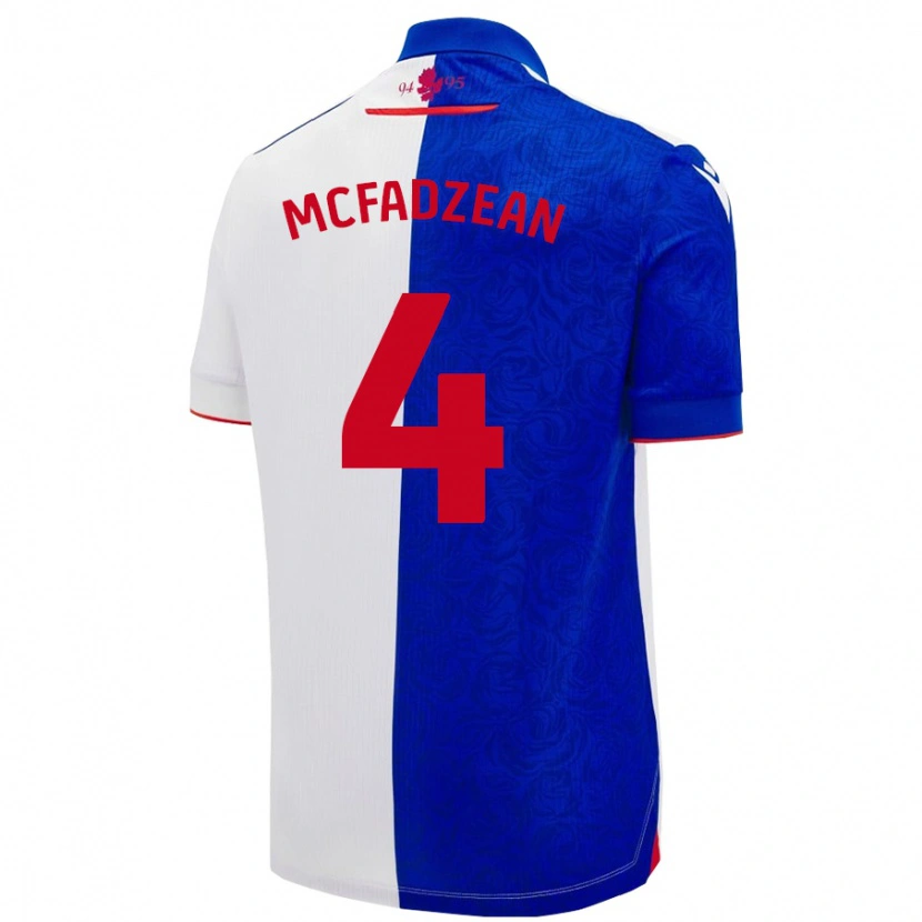 Danxen Enfant Maillot Kyle Mcfadzean #4 Bleu Ciel Blanc Tenues Domicile 2024/25 T-Shirt