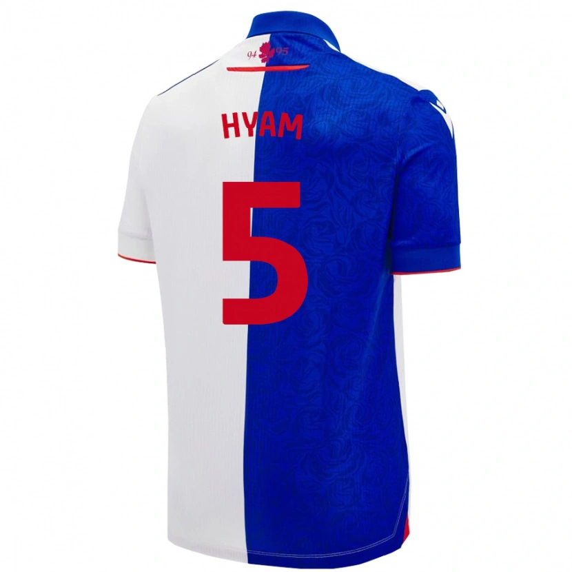 Danxen Enfant Maillot Dominic Hyam #5 Bleu Ciel Blanc Tenues Domicile 2024/25 T-Shirt