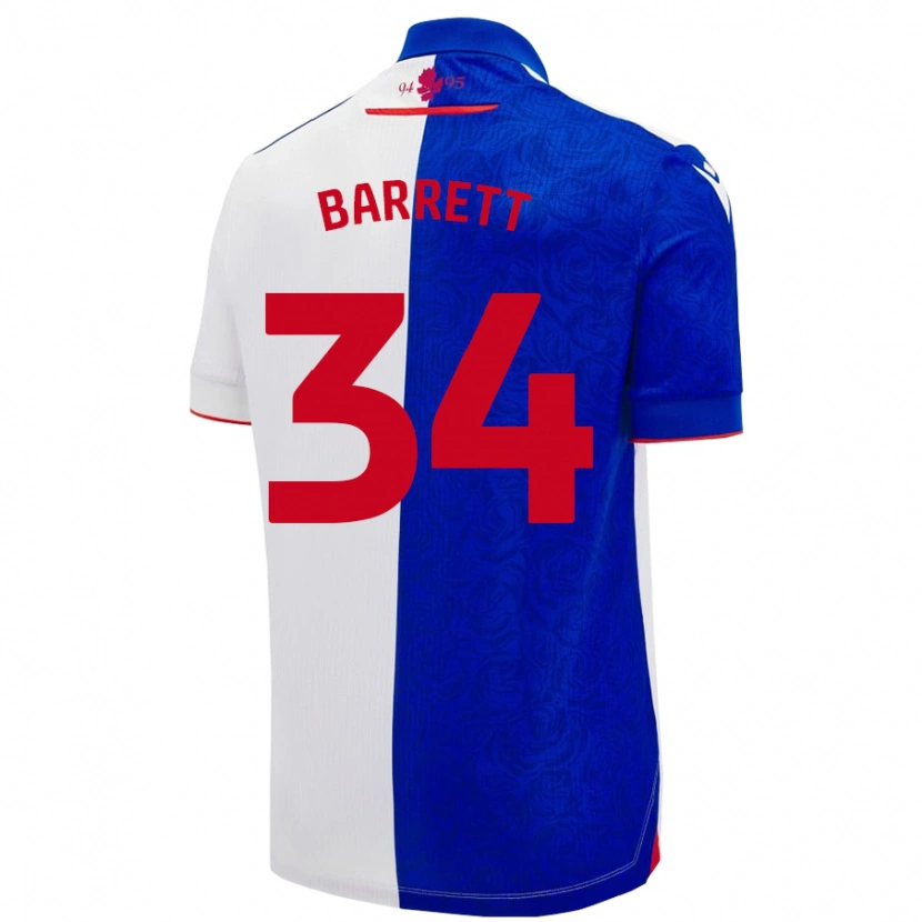 Danxen Enfant Maillot Jack Barrett #34 Bleu Ciel Blanc Tenues Domicile 2024/25 T-Shirt