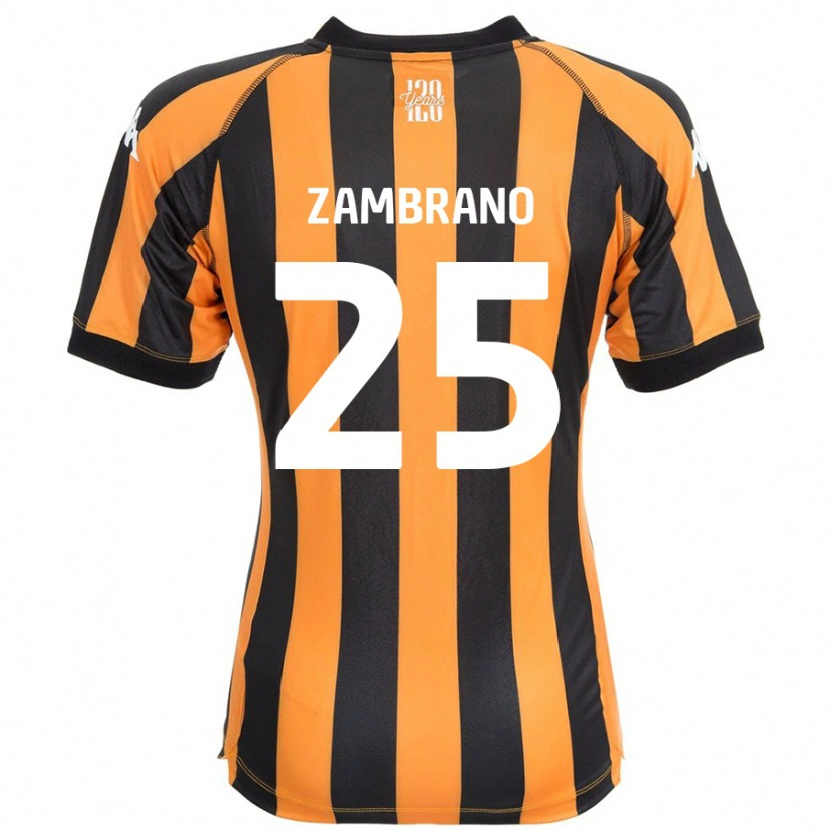 Danxen Enfant Maillot Óscar Zambrano #25 Noir Ambre Tenues Domicile 2024/25 T-Shirt