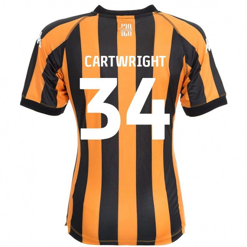 Danxen Enfant Maillot Harvey Cartwright #34 Noir Ambre Tenues Domicile 2024/25 T-Shirt