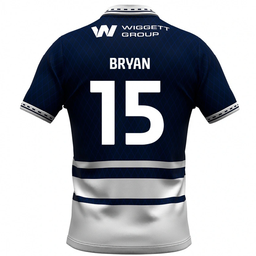 Danxen Enfant Maillot Joe Bryan #15 Bleu Marine Blanc Tenues Domicile 2024/25 T-Shirt