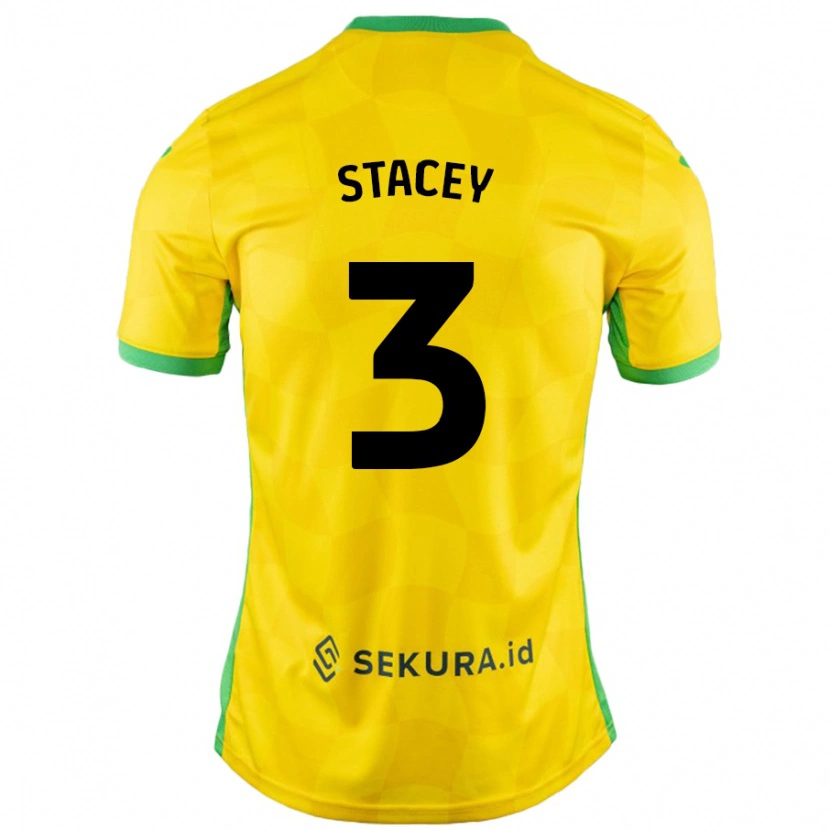 Danxen Enfant Maillot Jack Stacey #3 Jaune Vert Tenues Domicile 2024/25 T-Shirt