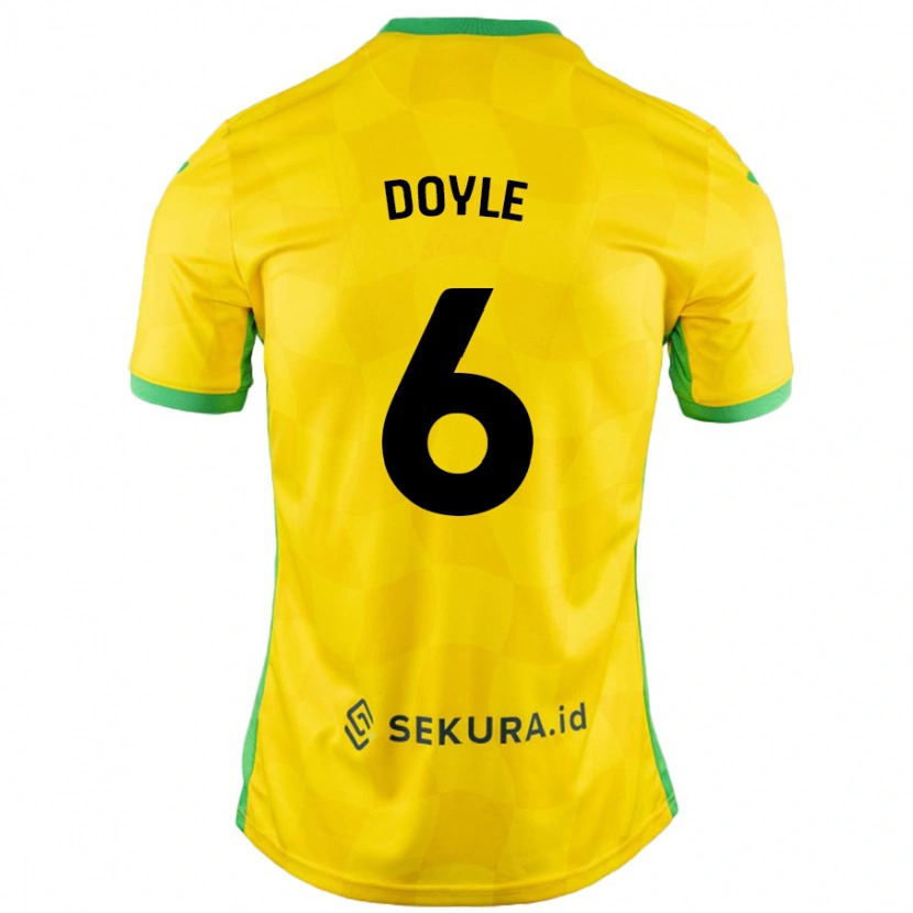 Danxen Enfant Maillot Callum Doyle #6 Jaune Vert Tenues Domicile 2024/25 T-Shirt