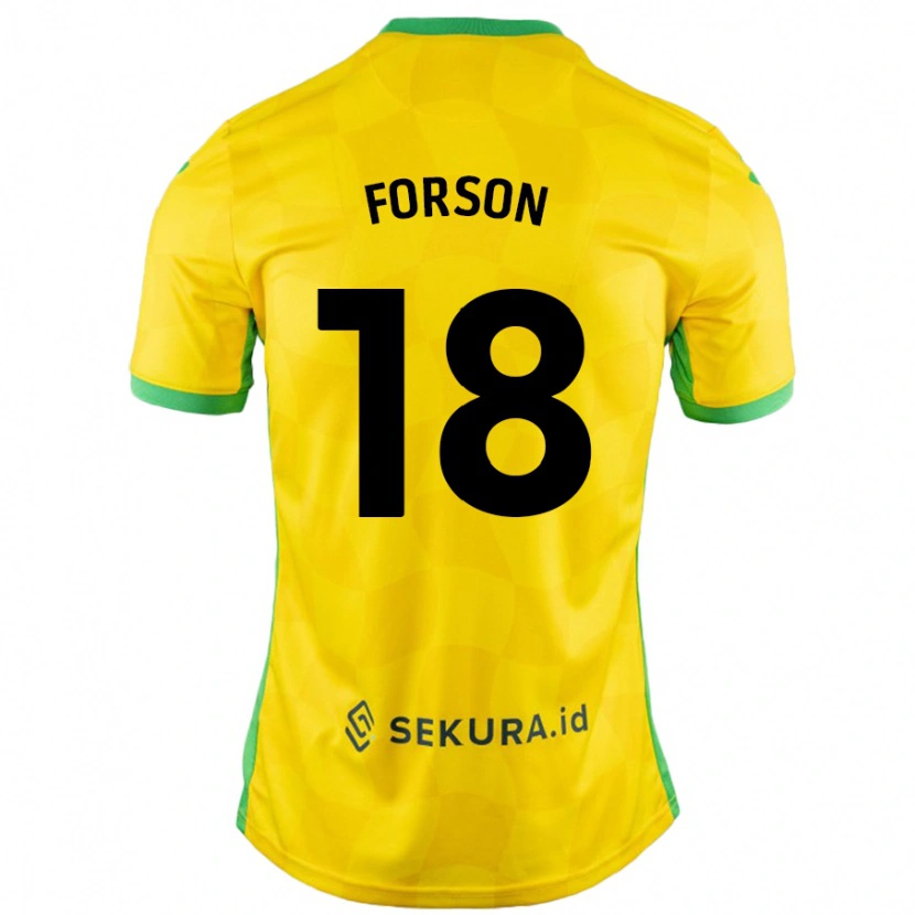 Danxen Enfant Maillot Amankwah Forson #18 Jaune Vert Tenues Domicile 2024/25 T-Shirt