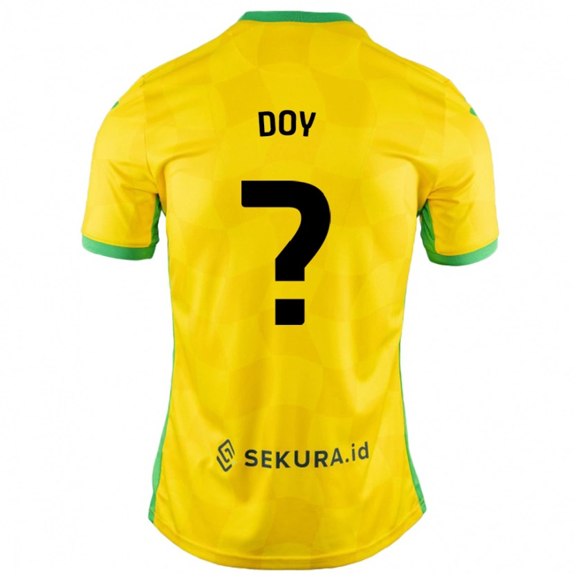 Danxen Enfant Maillot Alfie Doy #0 Jaune Vert Tenues Domicile 2024/25 T-Shirt