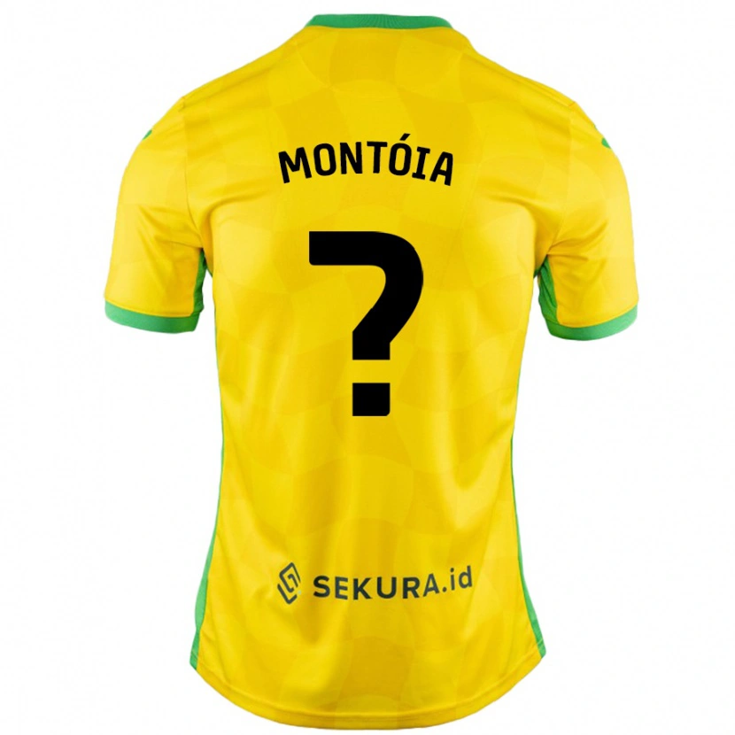 Danxen Enfant Maillot Guilherme Montóia #0 Jaune Vert Tenues Domicile 2024/25 T-Shirt