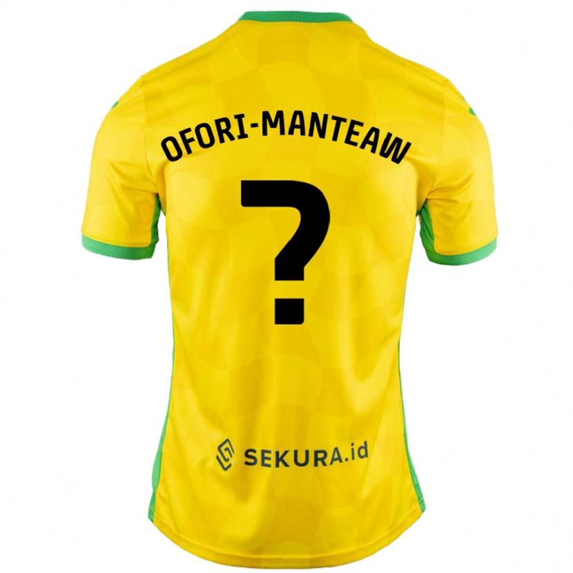 Danxen Enfant Maillot Lloyd Ofori-Manteaw #0 Jaune Vert Tenues Domicile 2024/25 T-Shirt