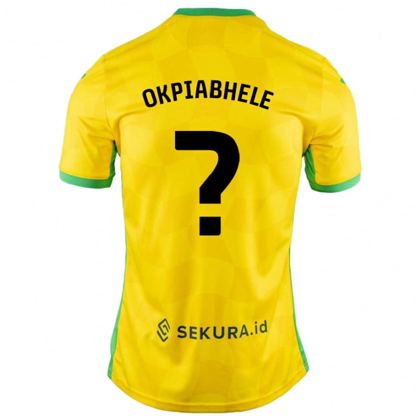 Danxen Enfant Maillot Oser Okpiabhele #0 Jaune Vert Tenues Domicile 2024/25 T-Shirt