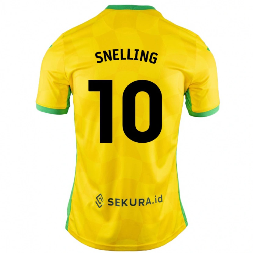 Danxen Enfant Maillot Natasha Snelling #10 Jaune Vert Tenues Domicile 2024/25 T-Shirt