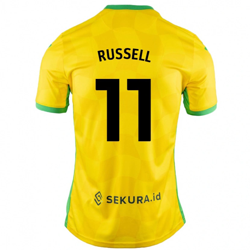 Danxen Enfant Maillot Rebecca Russell #11 Jaune Vert Tenues Domicile 2024/25 T-Shirt