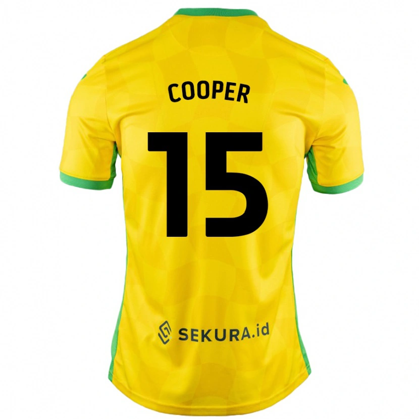 Danxen Enfant Maillot Naomi Cooper #15 Jaune Vert Tenues Domicile 2024/25 T-Shirt