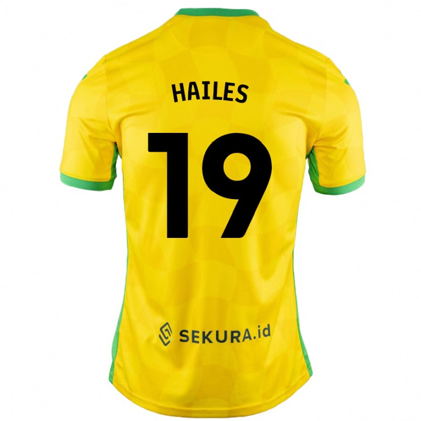 Danxen Enfant Maillot Lauren Hailes #19 Jaune Vert Tenues Domicile 2024/25 T-Shirt