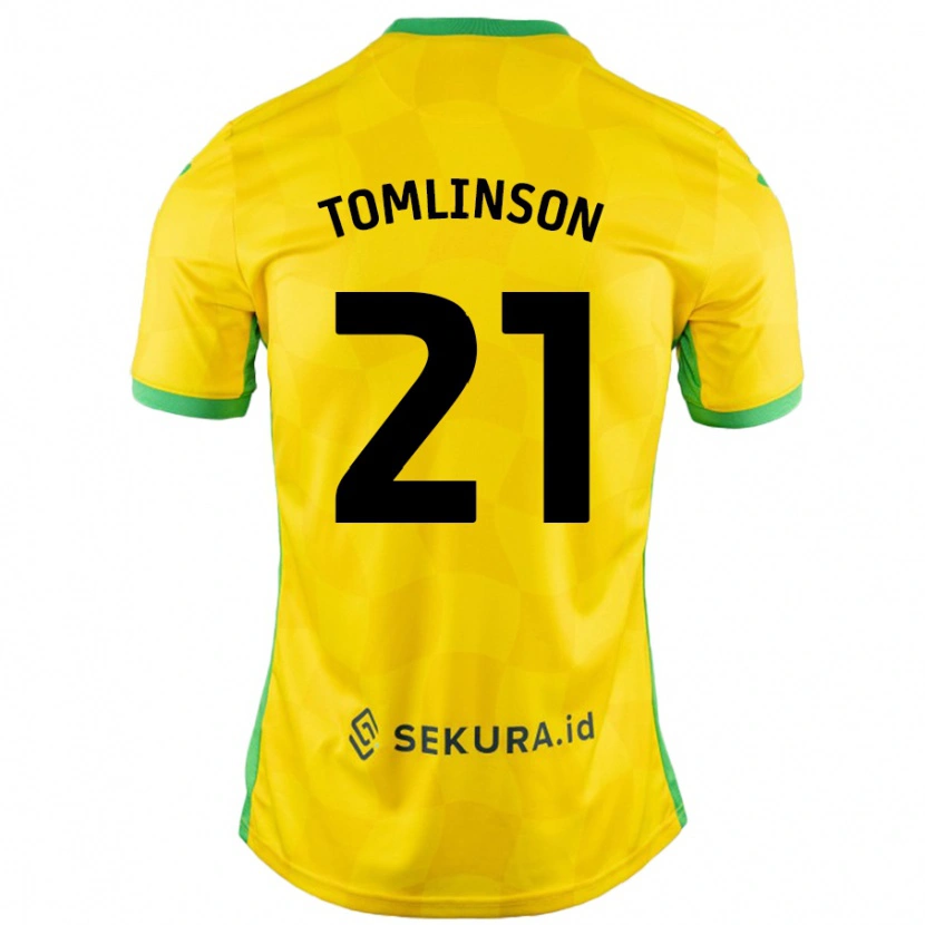 Danxen Enfant Maillot Lauren Tomlinson #21 Jaune Vert Tenues Domicile 2024/25 T-Shirt